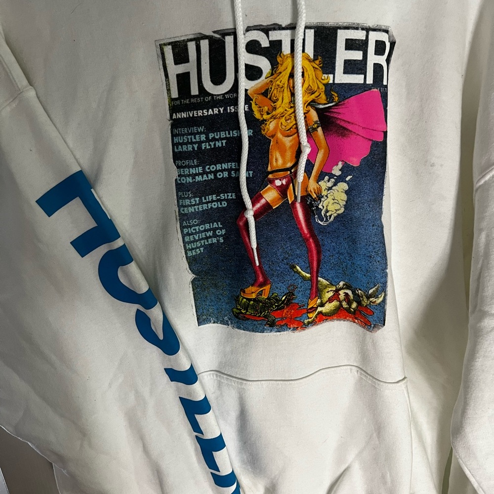 White Hustler Hoodie XL
